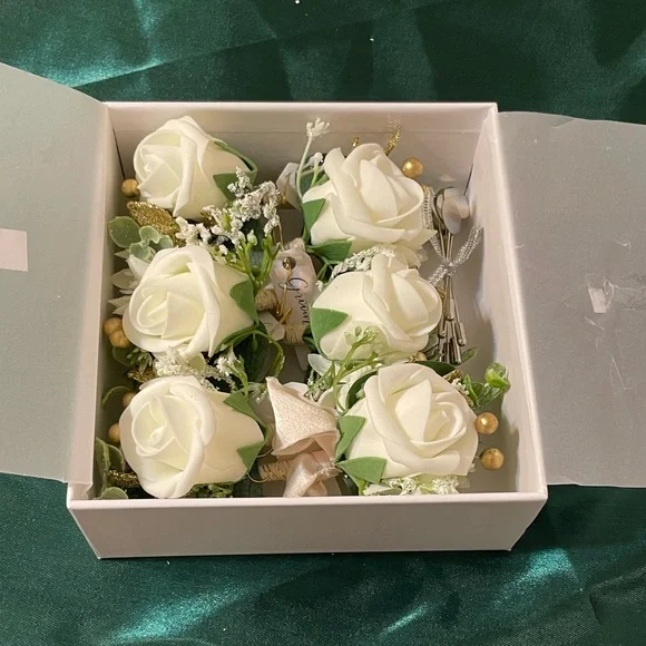 Classic White Boutonniere with Yellow Accents - Picture 5 of 7